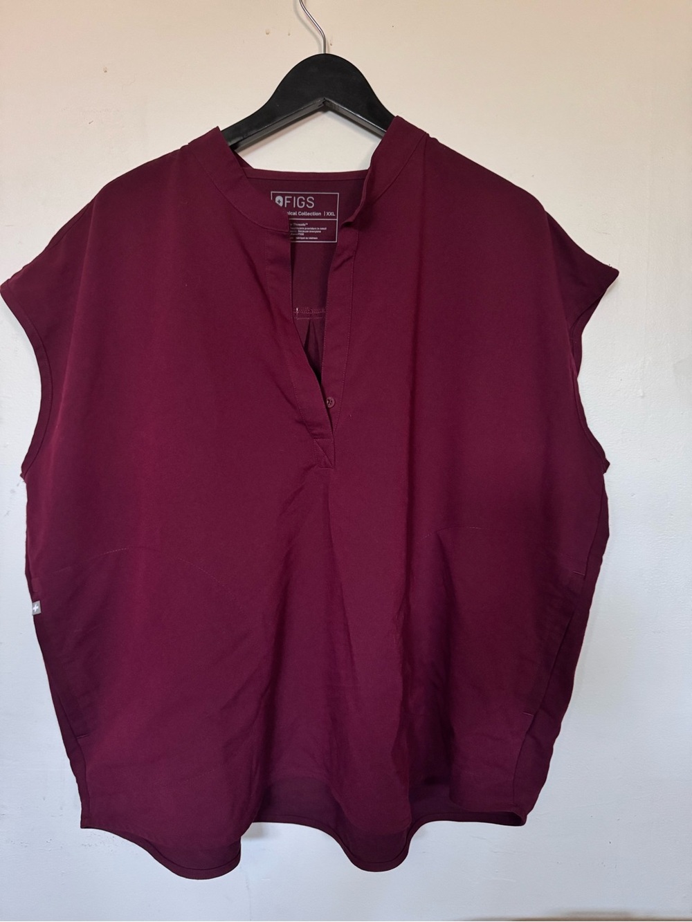 FIGS Rafaela Oversized Scrub Top XXL Burgundy PO# 1618
